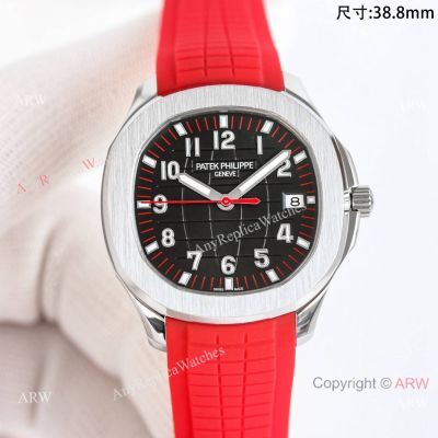 Swiss Patek Philippe Aquanaut GRF new 38.8mm Replica Watch Red Rubber Strap